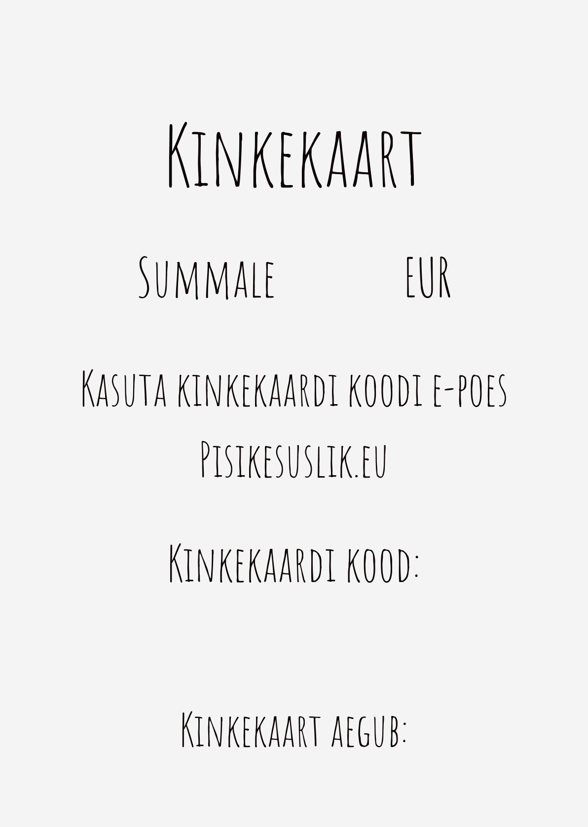 Kinkekaart (Paberkandjal)